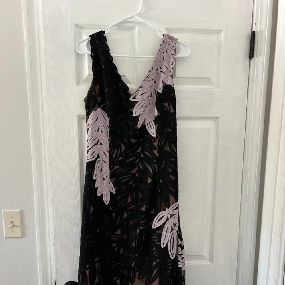JS Collection Sleeveless Appliqué Mesh Overlay Dress – Size 10